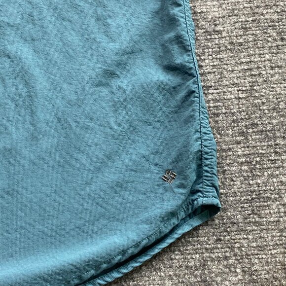Columbia Shirt Mens XXL Aqua Fishing Omni-Shade Short Sleeve Button-Up Camping - Picture 3 of 12